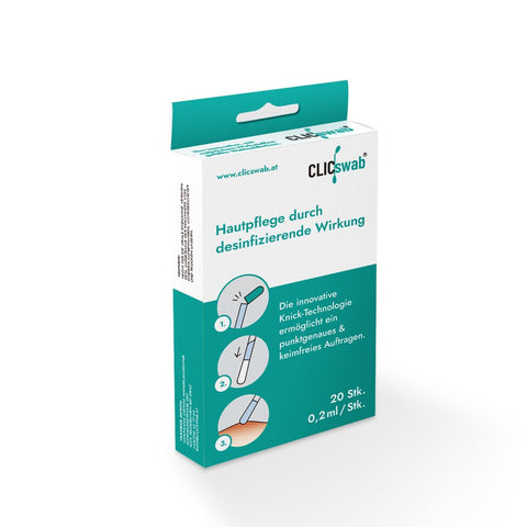 CLICswab Hautpflege mit desinfizierender Wirkung 20Stk.gefüllte Swabs