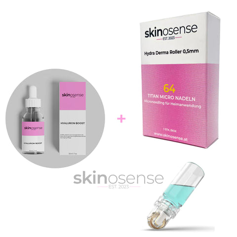 Skinosense Hydro-Derma-Roller 1er-Set wählbar Hyaluron, Retinol, Vitamin C, Collagen und 1 Skinosense Hydro-Derma-Roller