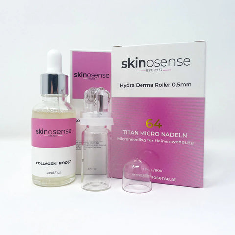 Skinosense Hydro-Derma-Roller 1er-Set wählbar Hyaluron, Retinol, Vitamin C, Collagen und 1 Skinosense Hydro-Derma-Roller