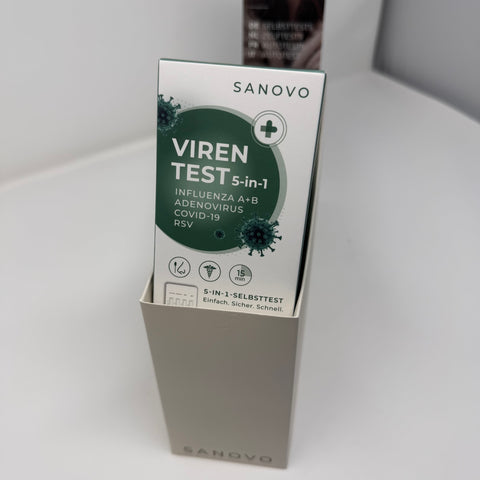SANOVO 5-in-1 Selbsttests 15 Stück im Verkaufsdisplay