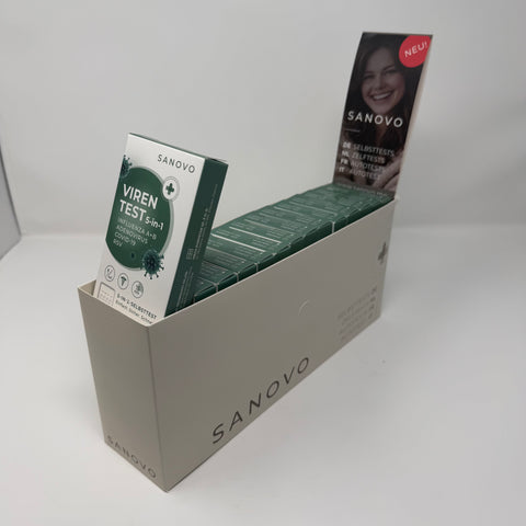 SANOVO 5-in-1 Selbsttests 15 Stück im Verkaufsdisplay