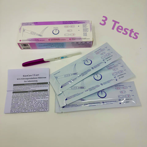 Schwangerschaftstest – 3 Stück – Frühtest ab 25 mIU/ml – Ultraempfindlich & zuverlässig – Ergebnis in 3 Minuten – early Pregnancy Test