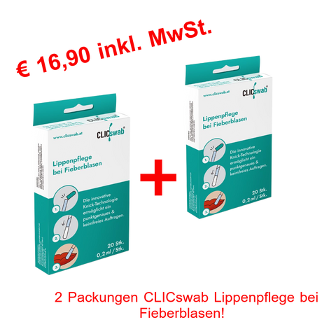 CLICswab Fieberblasen 20 gefüllte Swabs